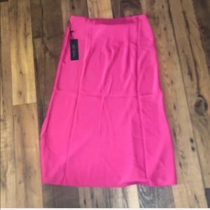 NWT Rachel Zoe Pink Satin Midi Skirt size 6